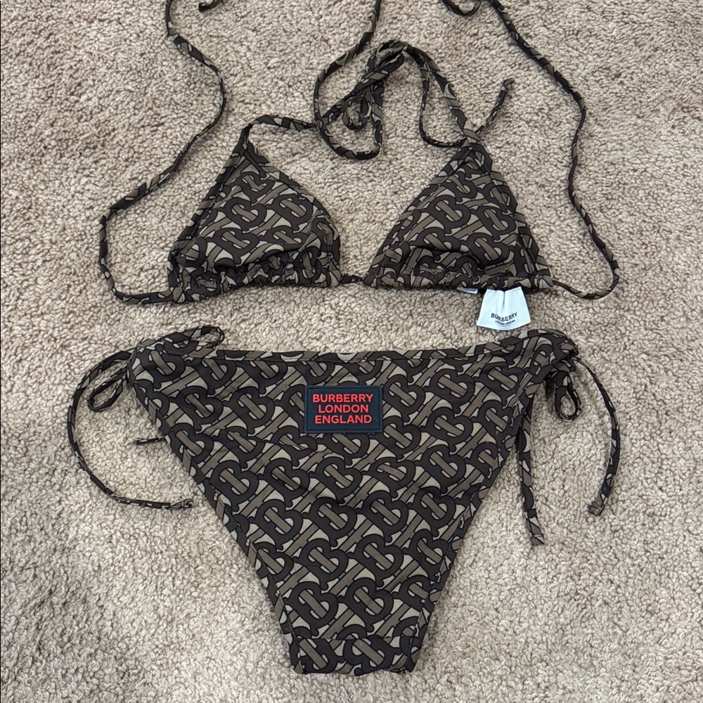 Burberry Tan Monogram Bikini Set